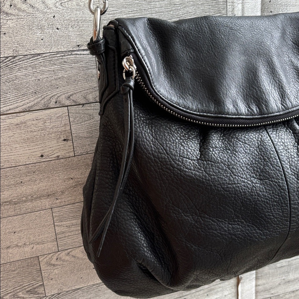 MARGOT Leather Purse‎ NY Natalie Black Soft Pebble Crossbody Shoulder Bag - Picture 4 of 12